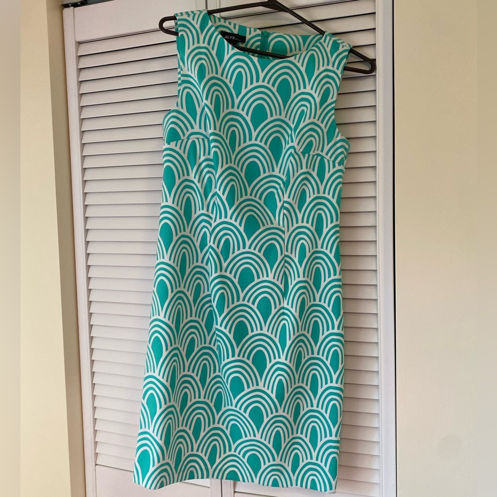 Alyx Turquoise and White Patterned Dress
